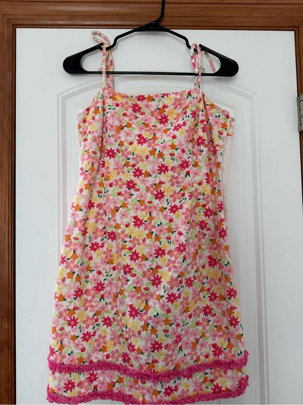 Lilly Pulitzer Pink Floral Tie-Shoulder Sundress